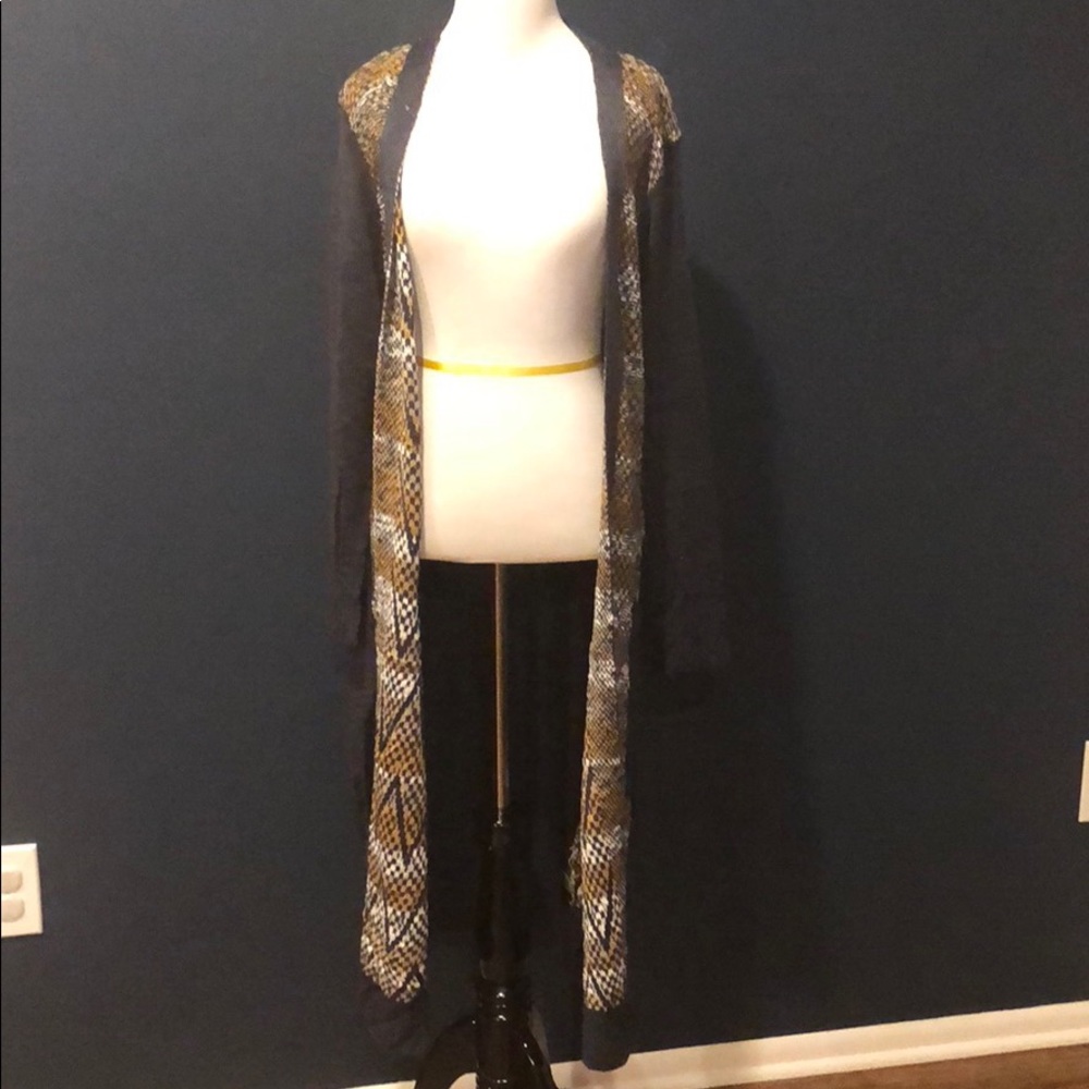 Navy Long Sleeve Open Front Duster - Picture 3 of 7